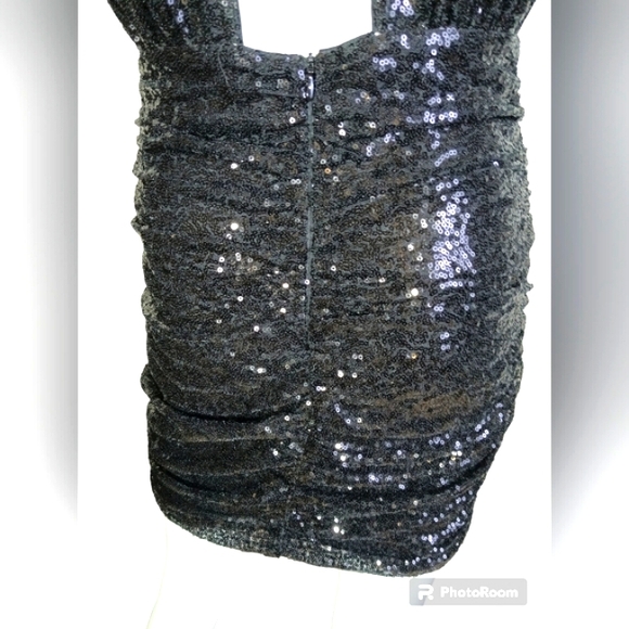 Vintage Party Cap Sleeve Backless Sequin Bodycon Dress Women's Size M - Picture 10 of 15